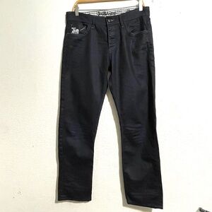 3rd &Army   Mens Coated Black  Denim Button Fly Jeans SZ 32